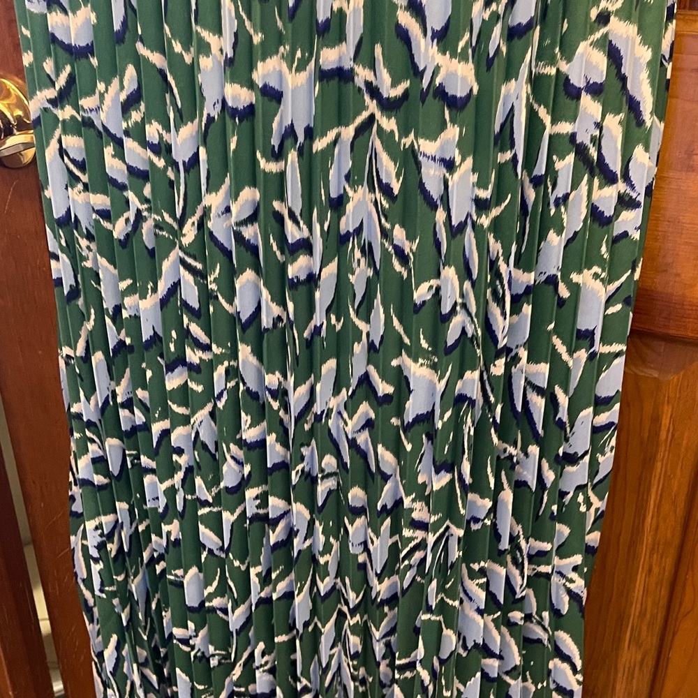 Scoop Maxi Dress Pleated Skirt Green & Blues 12/14 NWOT - Picture 4 of 15